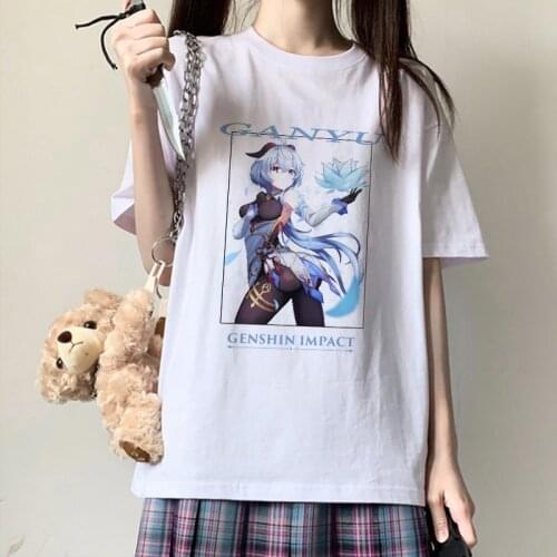 Anime Game T-Shirt Genshin Impact Printed Kawaii Clothes Streetwear Men Women Oversized T Shirt Harajuku Unisex Tees Female Tops