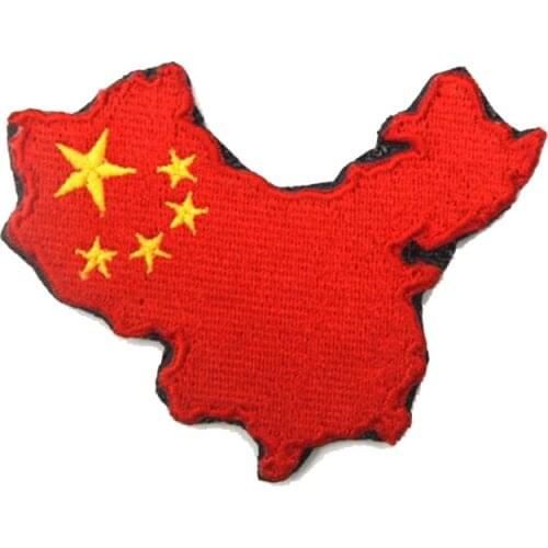 China Map 3D Embroidery Armband Chinese Army Logo Military Tactics Morale Badge Clothing Backpack Hat Outdoor Sports Patch