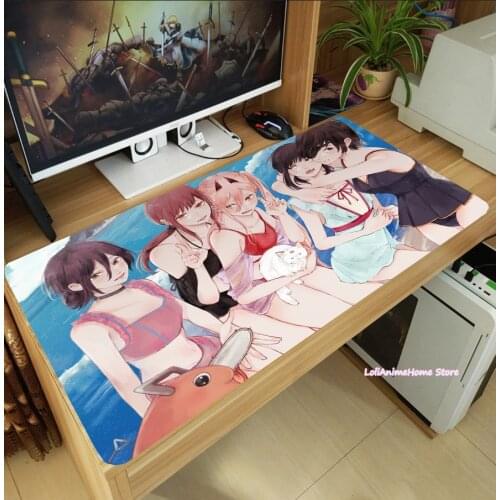Anime Chainsaw Man Denji Makima Hayakawa Aki Power Mouse Pad Laptop Gaming Mice Mat Anti-Slip Desk Keyboard Mat Playmat Cosplay
