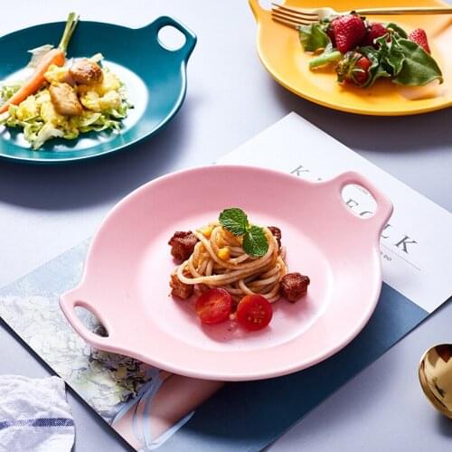 Creative Ceramic Plate Nordic Ins Wind Dumb CD Hotel Restaurant Western Food Plate Online Celebrity Dish Plate