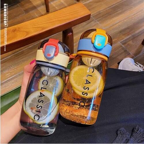 Creative Portable Filter Water Cup Cute Girl Plastic Drinking Sports Water Bottle With Bounce Lid