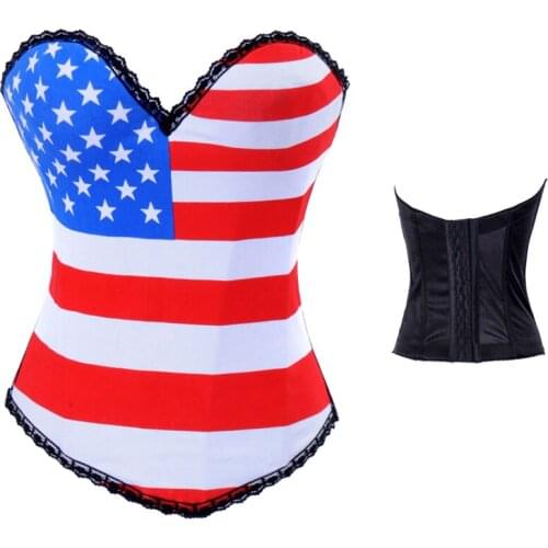 Newest flag pattern corset adult woman body slimming corset M1931
