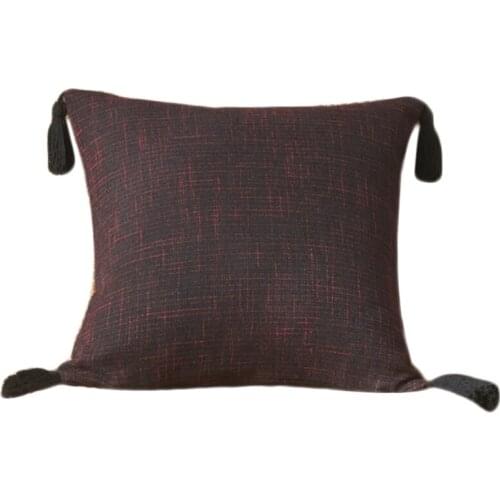 Solid Color Cotton Linen Tassel Cushion Pillow Cover Handmade Throw Pillow Covers Home Decor Backrest Cushion Case Pillowcase