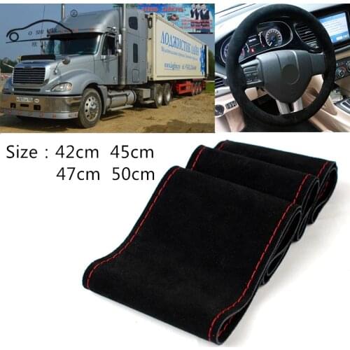Car steering wheel braid for Bus Truck / Unique New Suede Auto Steering-Wheel Cover 42cm 45cm 47cm 50cm Custom size