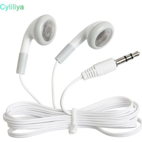 Wholesale White 3.5mm Disposable earphones for School for gift for Museum for Concert 1000pcs