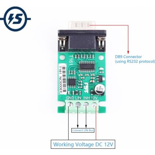 RS485 to UART Converter DB9 Male Socket Data Analyzer TJA1020 K_LINE Date Bus Module