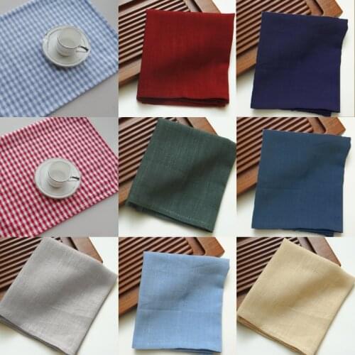 Lattice Napkin Cotton Linen Cloth Wedding Kitchen Restaurant Soft Wear-resistant Cup Dishes Napkins Table Decorative Tea Towel