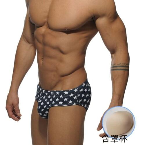 Fashion Printing Briefs Men New Style Swimwear Men Sexy With Cups Swimming Trunks For Bathing Triangle Breathable Mens Swimsuits