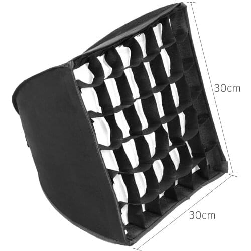 Godox soft box 30*30cm/ 11.8*11.8in Softbox with Grid Compatible with Godox S30 Focusing LED Video Light