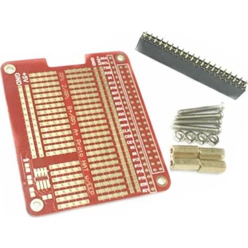 DIY Proto HAT Shield Extension Board for Raspberry Pi 3 and Raspberry Pi 3 Model B+ Plus Red RPI GPIO Board for Arduino
