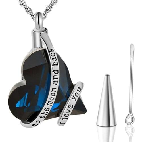 Cremation Jewelry I Love You To The Moon And Back Locket Urn Ashes Necklace Keepsake Memorial Pendant Dropshipping