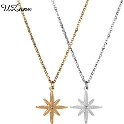 UZone Fashion Bling Star Necklace&Pendant Stainless Steel Snow Flake Women Jewelry Chain Necklace For Drop Shipping