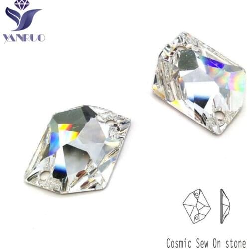 YANRUO 3265 All Sizes Clear Cosmic Sew On Strass Flat Back Rhinestone Sewing Crystal For Wedding Dress Decoration