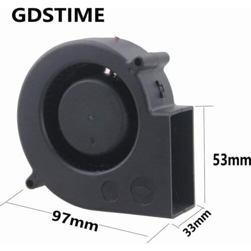 1Pcs Gdstime Two Ball Bearing DC 24V 97mm x 33mm 9733 Blower Turbo Brushless Cooling Fan 97x91x33mm 9cm