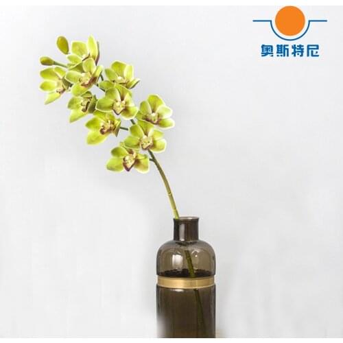 1pcs green color artificial Cymbidium orchid bouquets&Cymbidium faberi artificial bouquets&artificial Cymbidium grandiflorium