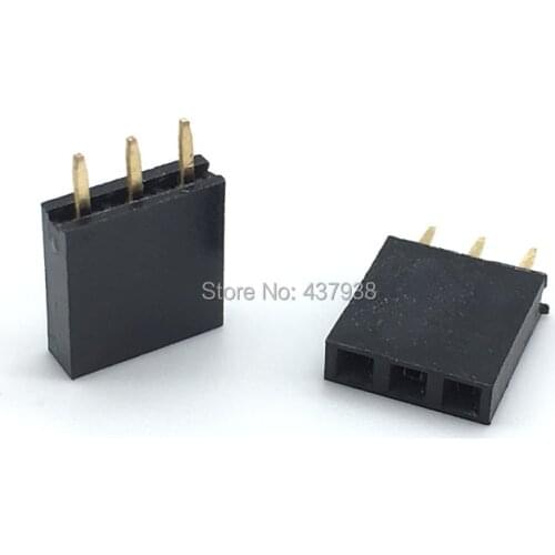 100pcs 2.54mm 1x3P Pin Header Female Single Row Straight Pin Header Strip 1*3 Pin Connector