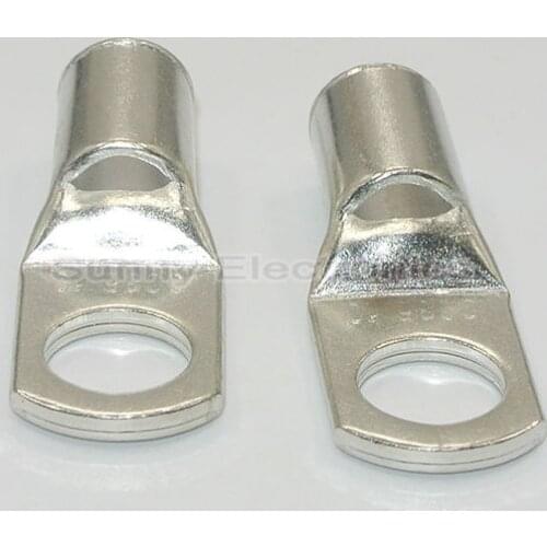 20PC 2 GAUGE 2 AWG X 1/4" 5/16" 3/8" 1/2 35mm2 TINNED COPPER LUG BATTERY CABLE CONNECTOR TERMINAL SC35-6 SC35-8 SC35-10 SC35-12