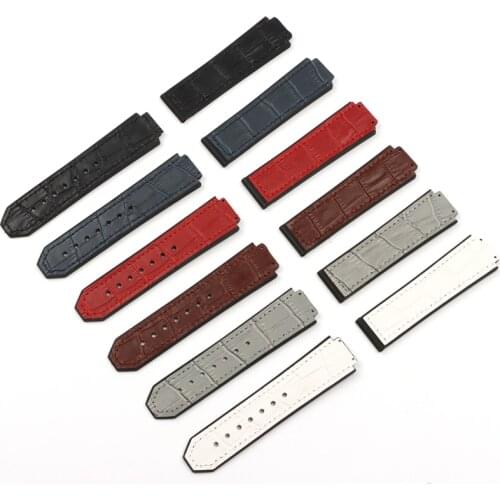 23*15mm Watch Accessorie Real Leather Strap For Hublot Watchband 20mm buckle Belt Watch Strap band Fusion Series Folding Buckle