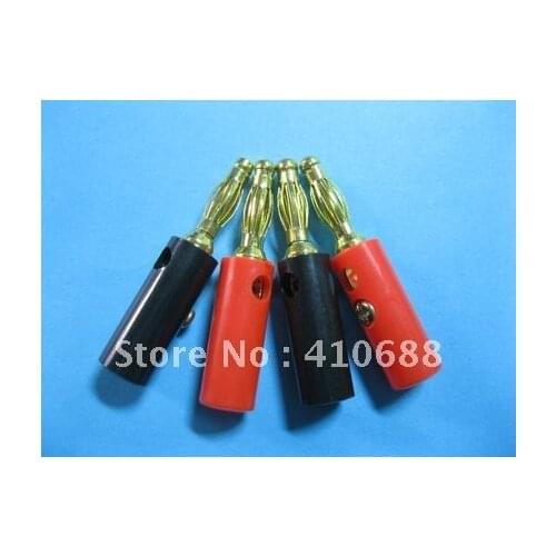 4mm Banana Plug Gold Plated Red & Black 40mm 140 Pcs per lot Hot Sale High Quality