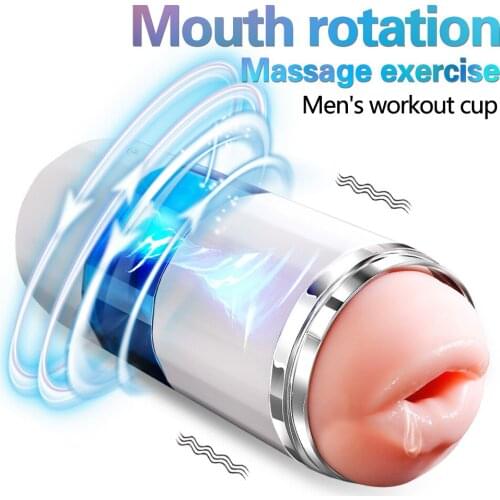 50 Adjustable Modes Pussy Adult Silicone Cup Electric Climax Sex Toy For Men Automatic Rotation Male Masturbator