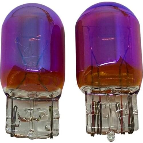 2pcs T20 7443 7440 12v 21W Sidelight car bulb halogen lamp warning light turning auto Natural Glass Diadem Chrome Amber 5000K