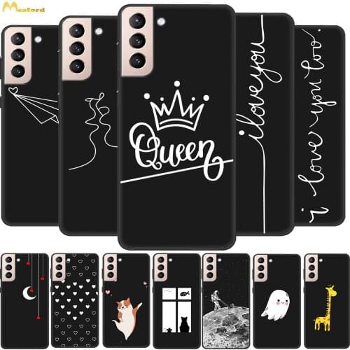 SamsungS21 Case For Samsung Galaxy S21 Ultra Phone Cover S21Plus Silicon Coque For Samsung S21 plus S 21 5G Etui Black TPU Funda