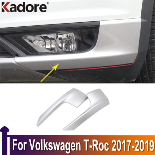 For Volkswagen T-Roc TROC 2017 2018 2019 Matte Front Bumper Corner Protector Cover Trim Car Exterior Accessories
