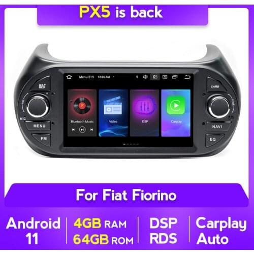 DSP RDS 4+64G Android11 Car Radio Multimedia Gps Navigation For FIAT Fiorino Qubo Citroen Nemo Peugeot Bipper WIFI carplay+auto