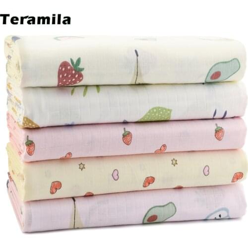 Teramila Double-Deck Soft Skin-Friendly Gauze Plaid Pajamas Print Breathable Cotton Cloth for Sewing Baby Apparel Fabrics Quilt