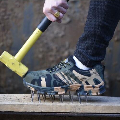 Breathable Indestructible Shoes Men Steel Toe Cap Work Safety boot Safety Shoes Men Boots Camouflage Military Boots Work Shoes