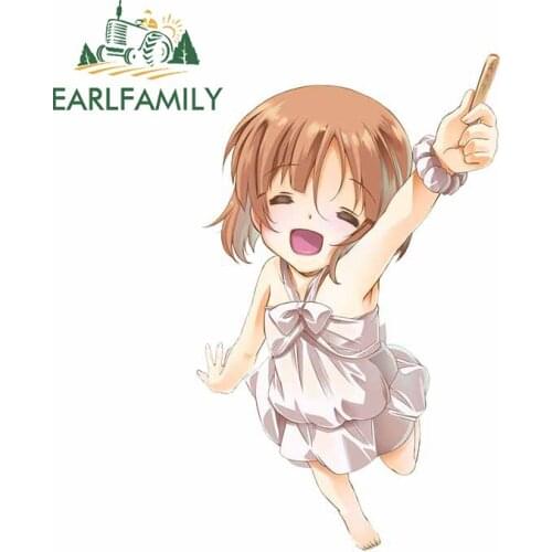 EARLFAMILY 13cm x 7.9cm for Nishizumi Miho GIRLS Und PANZER Car Stickers Vinyl Creative Decals Scratch-Proof Caravan Decor