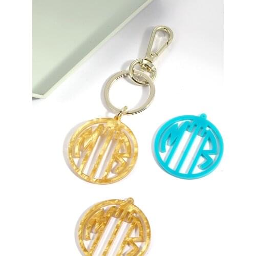 FlaneurPlanet 10PCS/PACK Custom Monogram Keychain Gold Plated Bridesmaid Gift 3 Letters for Events