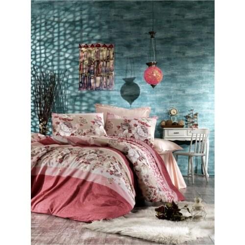 Cotton Double Duvet Cover Set Made in Turkey 185x238 Size pillowcase bed sheet