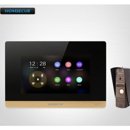 HOMSECUR 7" Wired Hands-free Video&Audio Home Intercom with 1.3MP Waterproof Camera 110 degree BC011HD-C+BM716HD-G