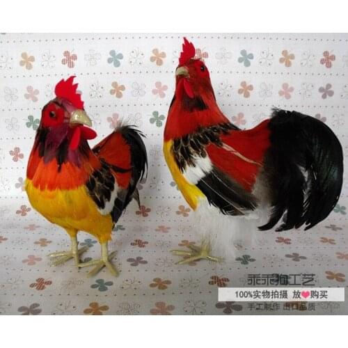 Simulation cute colorful cock model polyethylene&furs chick model home decoration props ,model gift d788