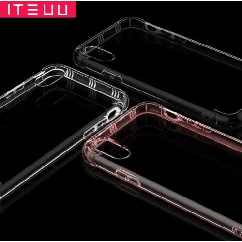 ITEUU Thin Air Cushion TPU Anti-knock Case for iPhone X XS Max XR Cases Flexible Soft Clear Transparent Shockproof Back Cover