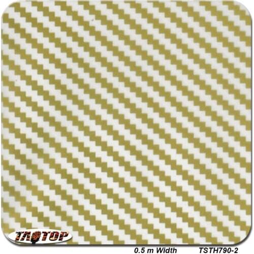 ITAATOP TSTH790-2 0.5m *2m Gold and Transparent Carbon Fiber Popular PVA Water Transfer Printing Film hydro graphic dipping film