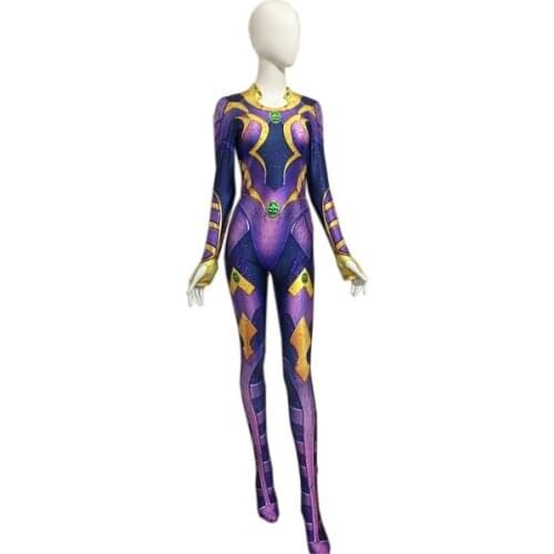 Starfire Superhero Costume Spandex Printed Kids Adult Cosplay Zentai Suit Halloween Party Bodysuit