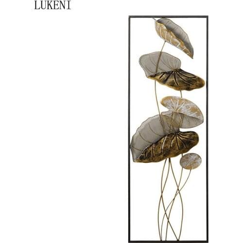 New Chinese three-dimensional lotus leaf wall decoration porch aisle wrought iron wall decoration restaurant pendant