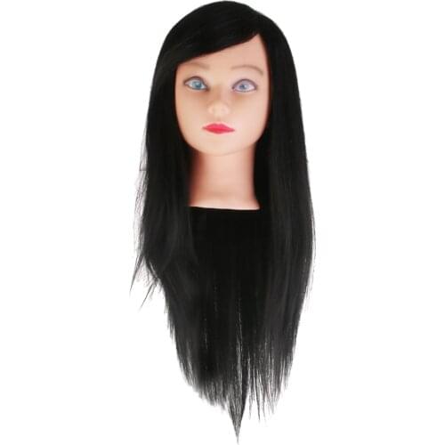 Professional Hair Salon Cosmetology Hairstyling Mannequin Practice Head Model Black 41cm Head For Hair Hairdressing Dolls