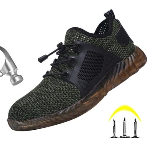 Work Safety Boots Men Shoes Sneakers Breathable Anti-Smashing Lightweight Work Boots Indestructible Sneakers With Steel Toe Cap