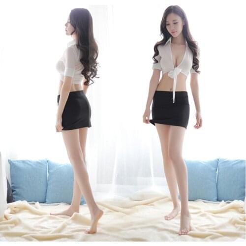 Sexy Lingerie Nightwear Bunny Girl Stewardess Secretary Maid Cheongsam Uniform Temptation Cosplay Perspective Suit Plus Size