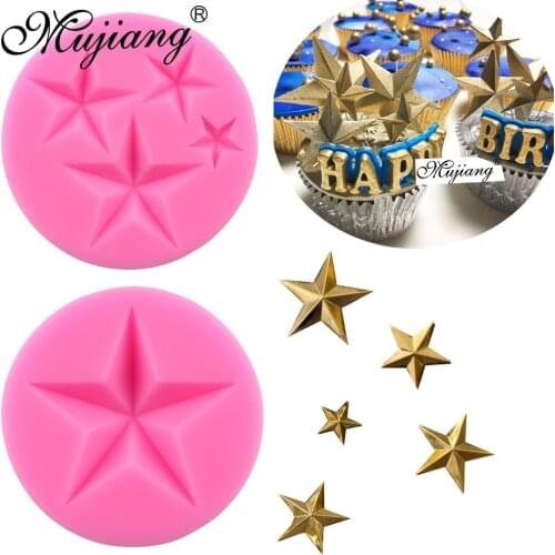 Mujiang DIY Star Flower Cake Silicone Mold Cupcake Fondant Cake Decorating Tools Candy Chocolate Gumpaste Moulds XL343