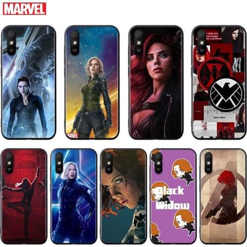 Silicone Cover Marvel Avengers Black Widow For Xiaomi Redmi K40 K30i K30T K30S K20 10X GO S2 Y2 Pro Ultra Black Phone Case