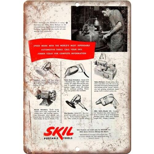 Skil Portable Tools Vintage Ad 10" X 7" Reproduction Metal Sign Z178