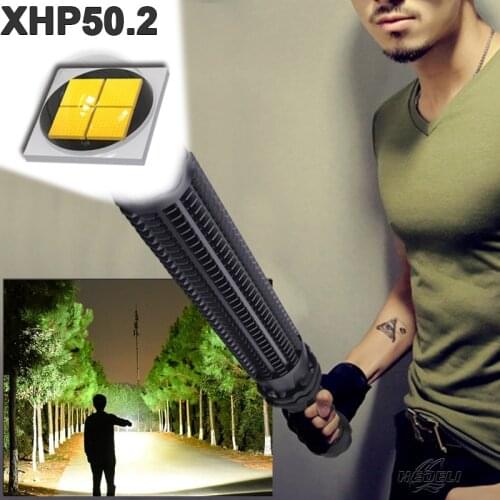 Super XHP50 Flshlight Telescopic Baton Police Baton Defense Torch Hunting Police Flashlight 36W T6 LED Flashlight Mace Baseball