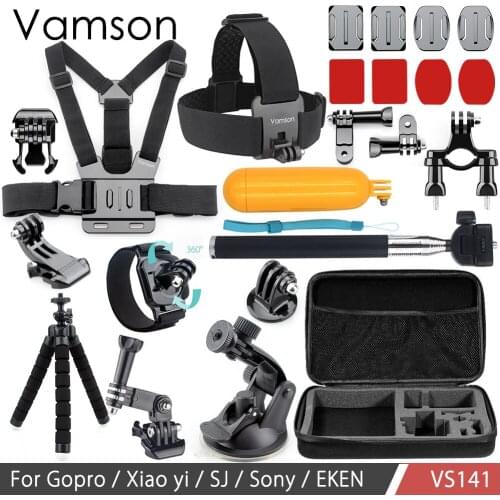 Vamson for Go pro Accessories Set 3 Way Mount Floaty Bobber Monopod for Gopro Hero 6 5 4 3 for Xiaomi for Yi for SJCAM VS141