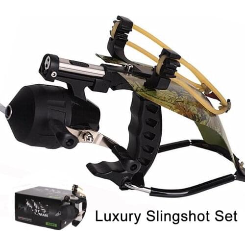 High Quality Professional Hunting Fishing Slingshot Laser Aiming Precision Outdoor Hunting Shooting Catapult Suit