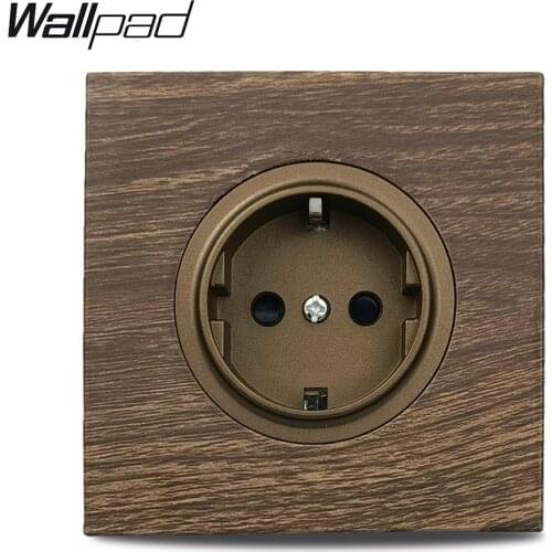Wallpad Wood Color Aluminum EU French UK Universal Socket USB Charger TV CAT6 Satellite Audio HDMI Outlet L6 Range