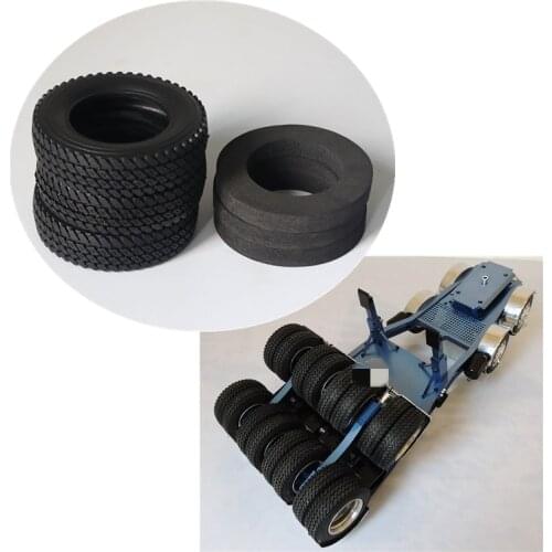 1/14 Rc Trucks Trailer Rubber Tire 1.7 Wheel For Radio Control Toys Tamiya Hercules JDM Lesu Tractor Scania Benz Actros MAN TGX